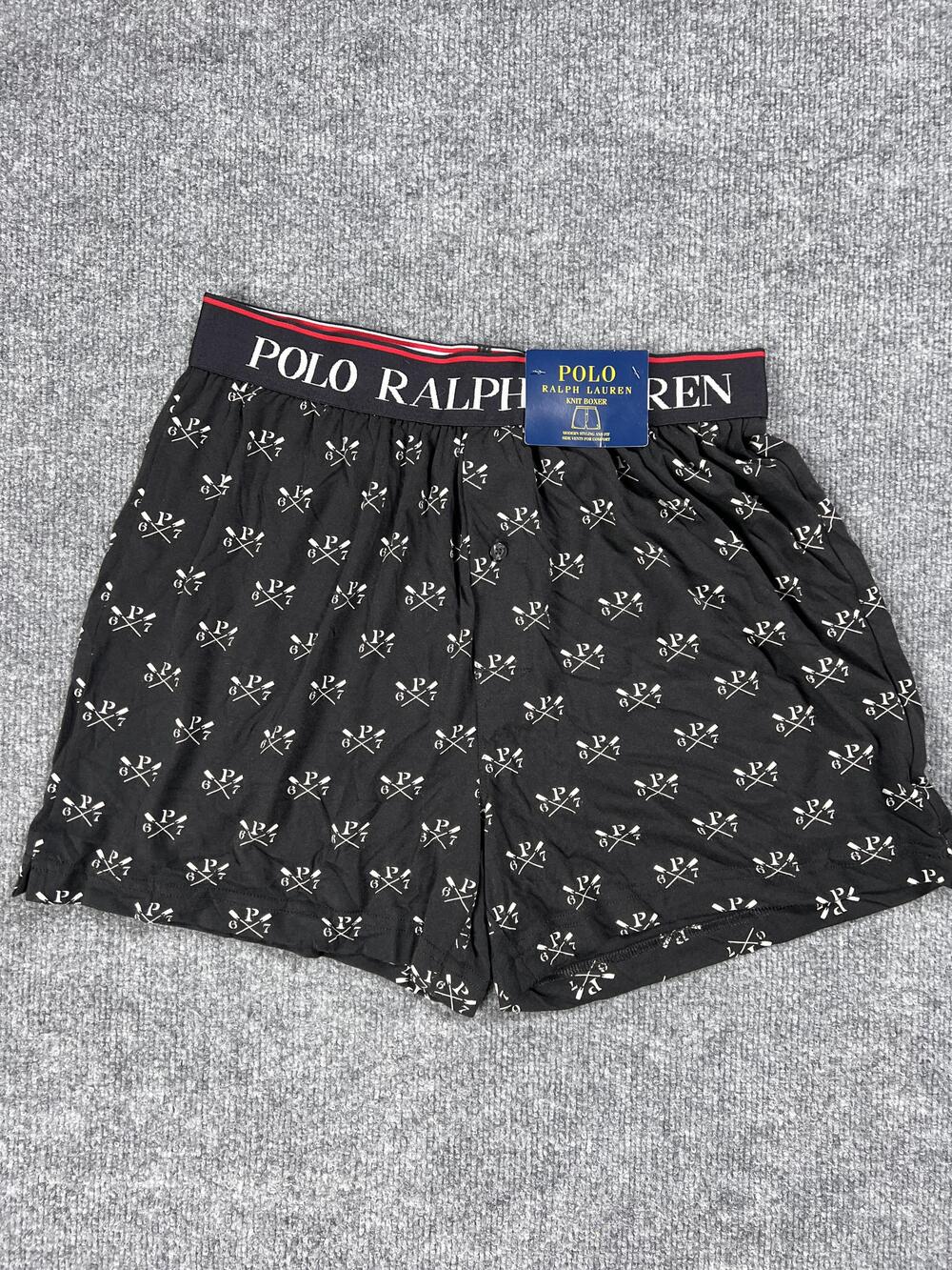 Polo Ralph Lauren Boxer Shorts Black Cotton Lightweight Breathable Mens Medium